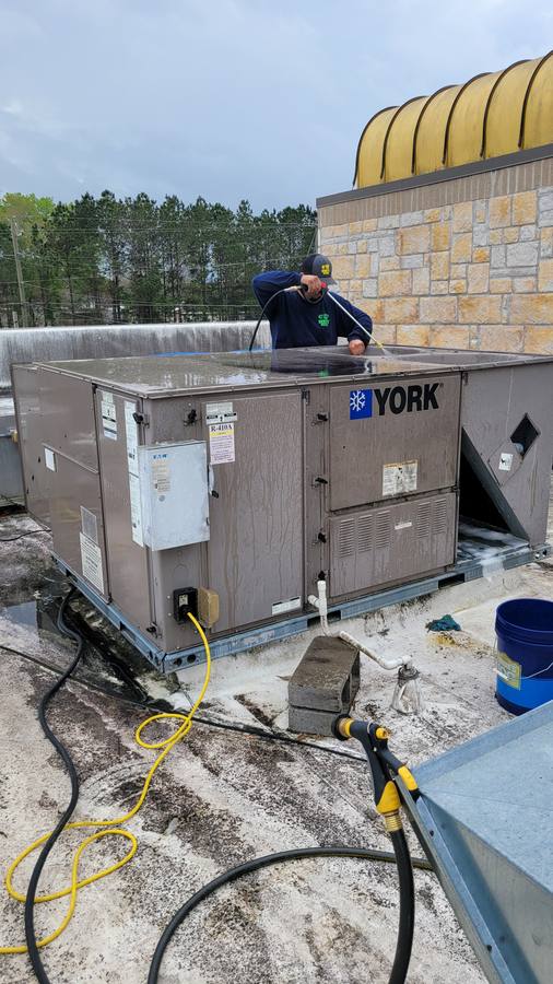 York RTU pressure wash