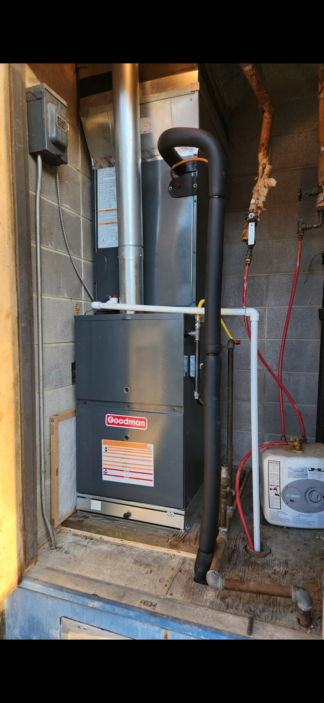 After — new Goodman furnace install