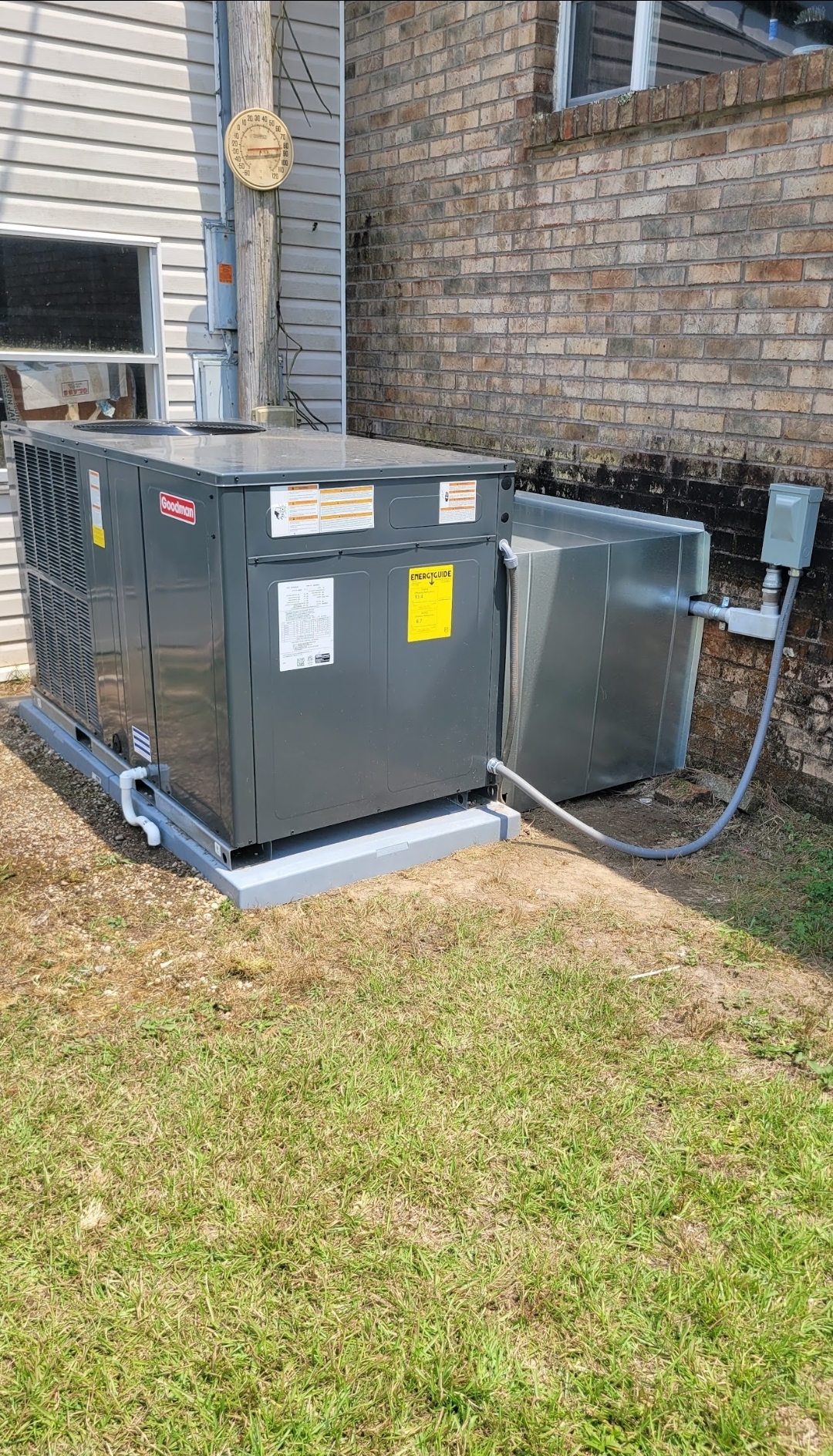 New Goodman package unit on pad