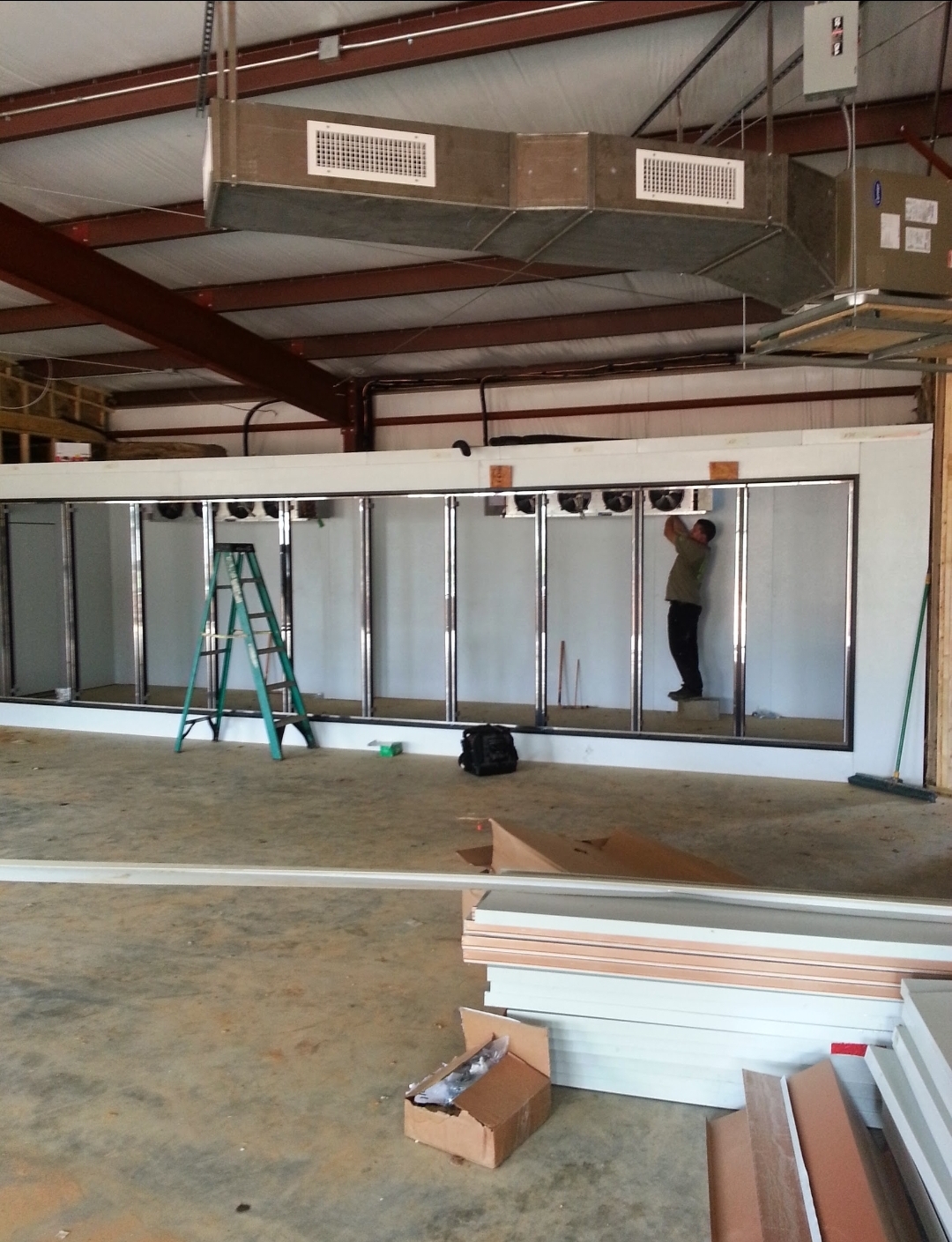 Walk-in cooler build-out install